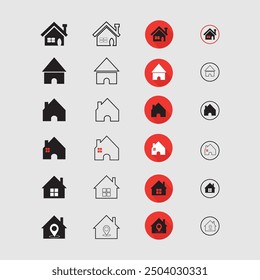 icon set vector file home, phone, web, location, mail 