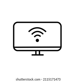 Icon set vector graphic of monitor ,lcd ,computer ,screen ,tv and flat good for video,wifi,isolated,etc