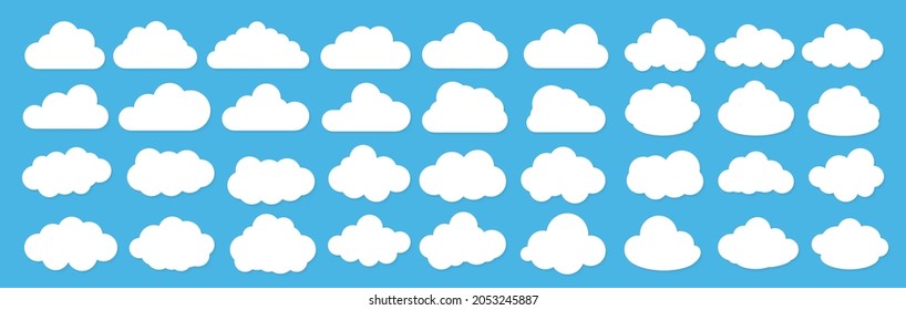 Сlouds icon set. Vector illustration