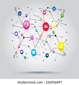 Icon set vector illustration collection