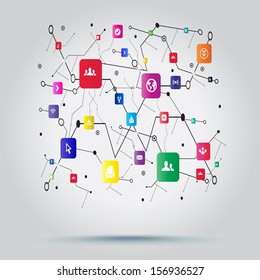 Icon set vector illustration collection