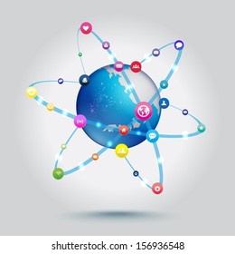Icon set vector illustration collection