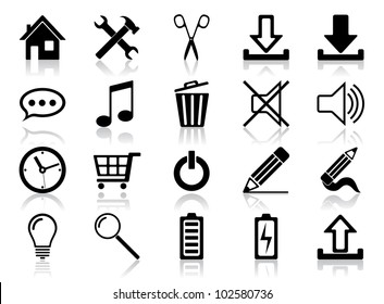 Icon set. Vector illustration of different web icons