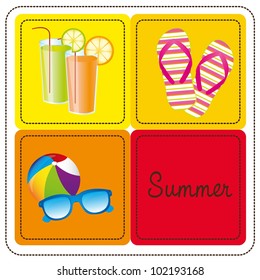 icon set Vector illustration of summer