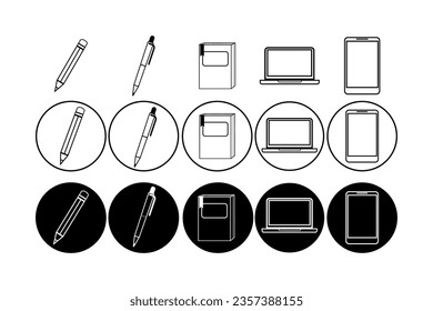 Icon set vector image flat