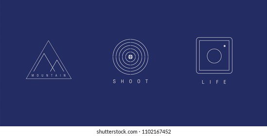 icon set vector, logo, symbol, mountain, life, Instagram, shoot
