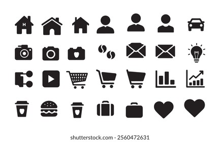 Icon set vector on white