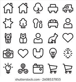 icon set in vector style silhouette