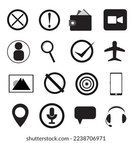 Icon Set Vectors Icons of wrong wallet live video mic location message etc. set of icons 