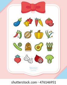 icon set vegetable vector