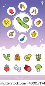 icon set vegetable vector
