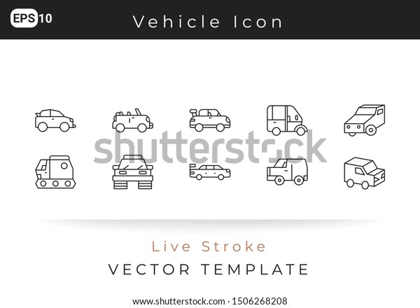 Icon Set Vehicle For Website, Infographic\
Element. Vector\
Illustration