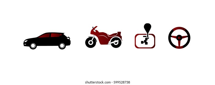 Icon set vehicles. 