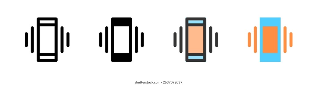 Icon set for vibration. Great for apps, notifications, or haptic feedback UI.