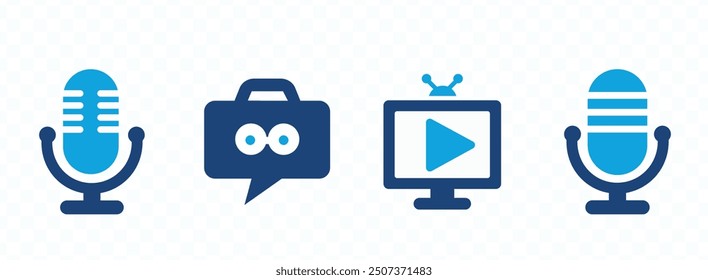 icon set. Video player control icons. Interface icons for multimedia and music player. Media control buttons. Vector illustration.