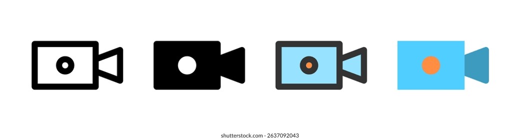 Icon set for video recorder. Perfect for video apps or recording tools.
