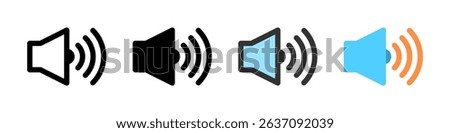 Icon set for volume. Perfect for audio apps or sound control interfaces.