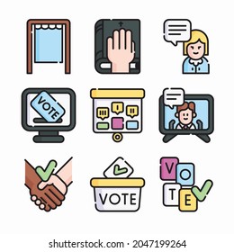 Icon Set Vote Elections for different seasons Color