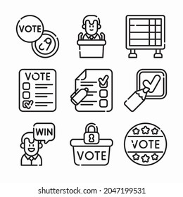 Icon Set Vote Elections for different seasons Line