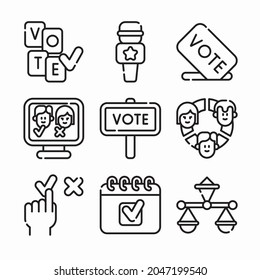 Icon Set Vote Elections for different seasons Line