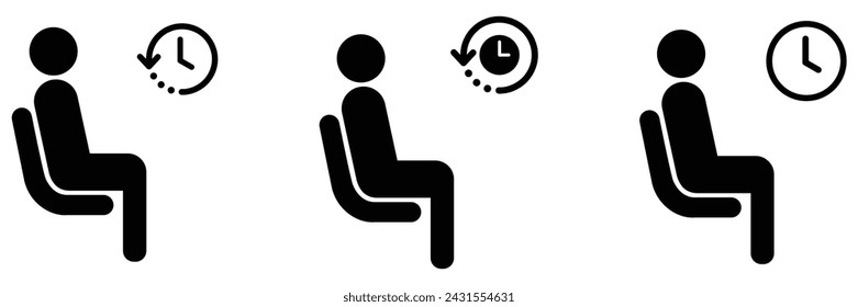 icon set. Waiting Room pictogram, waiting room sign. eps 10