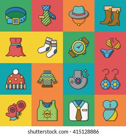 icon set wearing vector