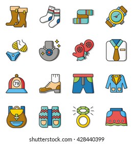 icon set wearing vector