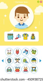 icon set wearing vector