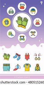 icon set wearing vector