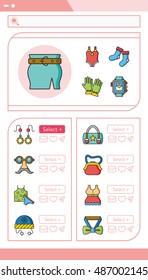 icon set wearing vector
