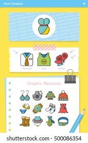 icon set wearing vector