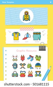 icon set wearing vector