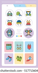 icon set wearing vector