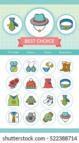 icon set wearing vector