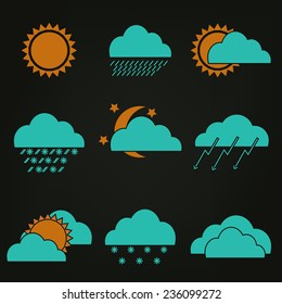 Icon set weather forecast