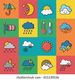 icon set weather vector