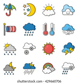 icon set weather vector