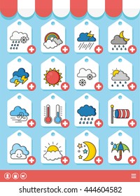 icon set weather vector