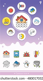 icon set weather vector