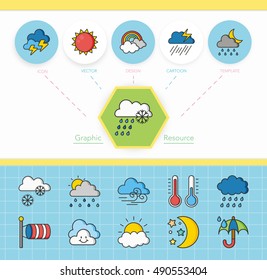 icon set weather vector
