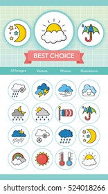 icon set weather vector