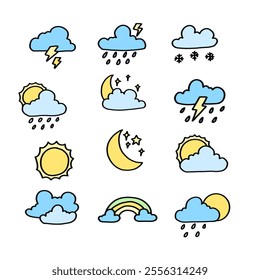 Icon set of the weathers
