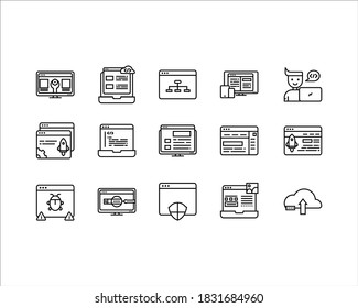 Icon set web and developer for your website or mobile app in line art style