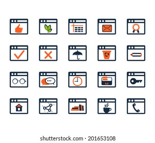Icon set. Web development and SEO. Flat design