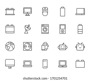 Icon set of web. Editable vector pictograms isolated on a white background. Trendy outline symbols for mobile apps and website design. Premium pack of icons in trendy line style.