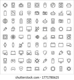 Icon set of web. Editable vector pictograms isolated on a white background. Trendy outline symbols for mobile apps and website design. Premium pack of icons in trendy line style.