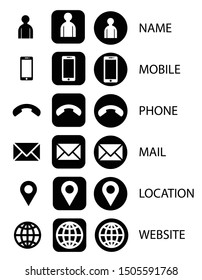 Icon set web mobile email location address Website icon set for computers and mobile