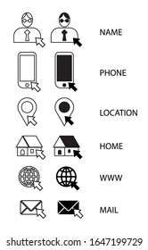 Icon set web mobile email location address Website icon set for computers and mobile