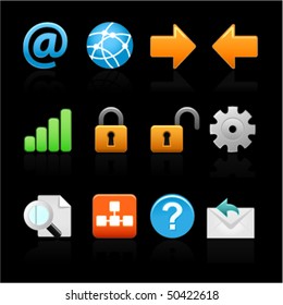 icon set web on black