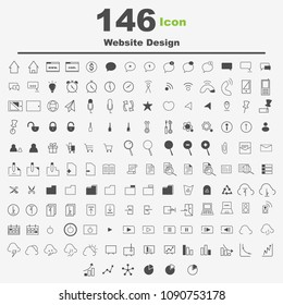Icon Set for Website Abstract Design. Vector EPS10. 